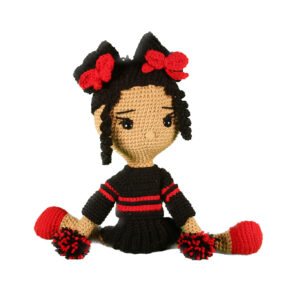 Black and Red Cheerleader Amigurumi