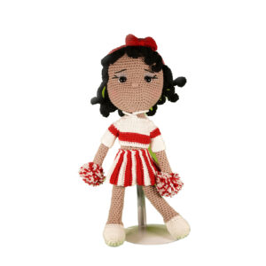 White and Red Cheerleader Amigurumi